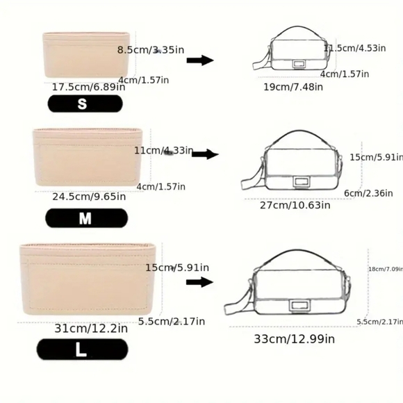 New purse organizer black -Sm Md or Lg - Picture 2 of 4